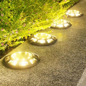 Solar Rasenhof wasserdichte IP65 Night Light Outdoor Buried Lights Gartenweg Treppe Deck Veranda Landschaft Dekoration Lampe