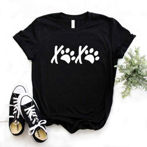 Xoxo Dog t koszule łapy drukują kobiety swobodne zabawne koszula lady yong girl top tee r550