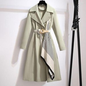 Damskie okopy płaszcza moda sukienka wiatrówka żeńska 2022 wiosna i jesienna kurtka solidna kolorowy kombinezon retro
