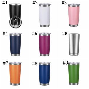 19 colors 20oz Beer Coffee Mugs Car cup Stainless Steel Tumblers Cups Vacuum Insulated Travel Mug Metal Water Bottle With Lid 1103