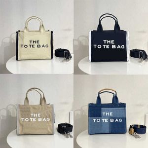 Alışveriş çantaları tote marc tote çanta tasarımcı çantaları kadın çanta moda omuz çantaları gündelik tuval tuval kılıflar mektuplar baskı 220826