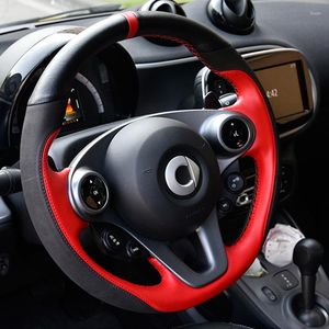 Steering Wheel Covers Automotive Interior Diameter 38CM DIY Genuine Leather Car Styling AccessoriesFor Smart 453 Fortwo Forfour