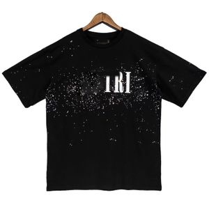 T-shirt maschile Summer Star Star Stampa a maniche corte T-shirt a maniche corte Uomini e versatile hip-hop t-shirt sciolto
