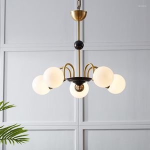 Lampadari Lampadario moderno a sfera in vetro per soggiorno Decorazione nordica Lampada a sospensione Apparecchio Camera da letto/Illuminazione da pranzo