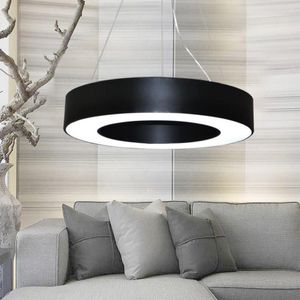 Lâmpadas pendentes Lâmpada enda anel de ferro acrílico 40cm 60cm 80cm Luzes para a sala de jantar Rings Circle Rings LED