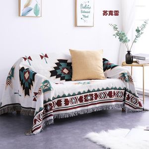 Decken Nordic Sofa Decke Gebet Modell Zimmer Dekorative Böhmen Bett Handtuch Geometrische Muster Garn Gefärbt Tapisserie Sofa Lounge Abdeckung