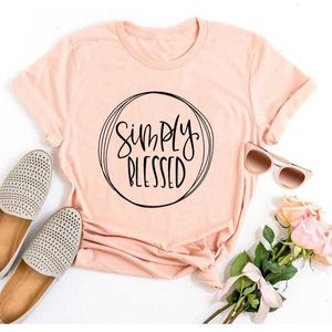 Simply Blessed Pure T-shirt Mom Christian Tees Top Unisex Jesus Bible Slogan