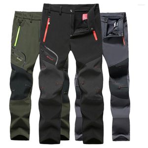 Men's Pants Tactical Waterproof Hiking Pant Men Breathable Stretch Softshell Fleece Lined Outdoors Sports Plus Size 4XL 5XL Winter