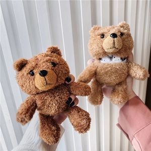 Cute Funny Plush Teddy Bear Earphone Cases Box for Apple Airpods Pro Cartoon Soft Earphone Case Headset Cover Air Pods 3 2 1 Covers