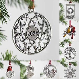 Metall Schneeflocke Hirsch Anhänger 2022 Weihnachten Party Dekoration Weihnachtsbaum Dekor Hängende Ornamente Neue Jahr Geschenke