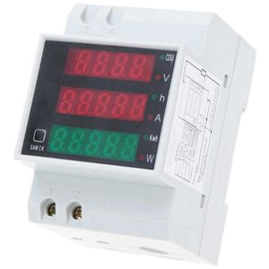 Digital Voltmeter Ammeter Din Rail Current Voltage Meters AC80-300V LED Display Volt Meter Power Factor207p