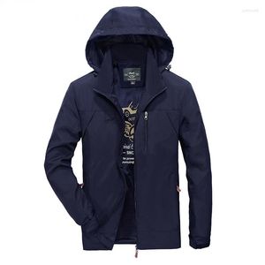 Herrenjacken Herren Frühling Herbst Jacke Männer Licht Wasserdichte Windjacken Armee Grün Arbeit Kapuze Mantel Herren Veste Homme Plus Größe 4XL