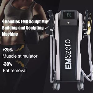 EMSZERO HIEMT 12 TESLA MUSTRULADOR DE ESTIMULADORES MUSLA MACHINE DE SLAMING SCULPT 4 PARTILHAS COM RF queimando o corpo EMS esculpeira