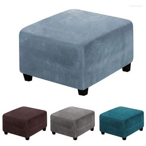 Stol t￤cker sammet ottoman slipcover elastic fyrkantig fotpall t￤ckbart tv￤ttbart avtagbart soffa fotst￶d slipcovers m￶belskydd