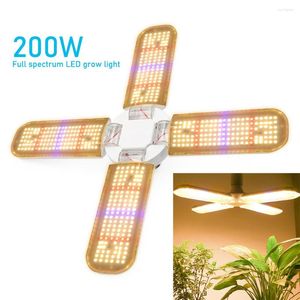 Grow Lights X E27 Full Spectrum Led Light 200W Growing Lamp For Indoor Plants Timing Function Greenhouse Vegetables Box AC85-265V