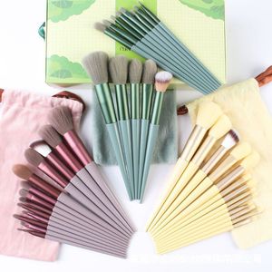 Brilhos de maquiagem de 13pcs configurado maquiagem de escova corretiva Blush pó solto pincel de olho de olho -marcador Ferramenta de beleza Fundação