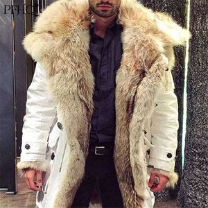 Men's Fur Faux Fur PFHQ Men's Big Lapel Faux Fur Coat Fashion Thicken Warm Plush Luxury Trendy Outdoor Jacket Button Pockets Winter New 2022 Casual T221102