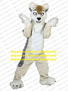 Luksusowy długi futra furry husky pies maskotka maskotka wilk lis fursuit dla dorosłych kreskówki główne imprezy komercyjne pasek zz7666