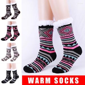 Sports Socks 1 Pair Women Lady Indoor Knit Warm Thicken Cozy Anti-slip Winter Home Autumn Cotton Wool Non-slip Soft