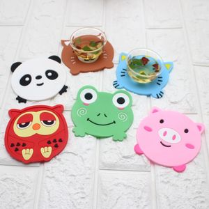 Cute Animal Silicone Rubber Coasters Cup Mats Creative Fruit Insulation Pad Thickened Soft Rubber Bowl Pads