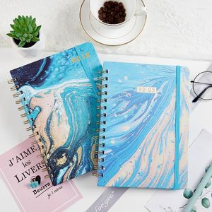 Versão em inglês Cronograma Double Coil Notepad Daily Weekly Planejador mensal Agenda Organizer School Stationery