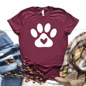 Paw Dog Cat Women T Shirts Casual Hipster Funny T-shirt Lady Yong Girl Top Tee Drop