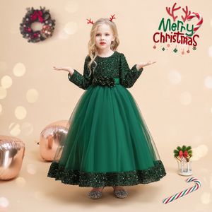 服を着る子供用ドレスガールズクリスマスプリンセスドレスキッズパーティーウエディングガウンドレスガールズスパンコール