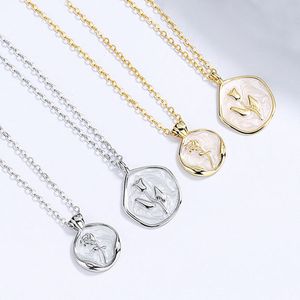 Floral Collection 100% 925 Sterling Silver Flower Pendant Necklace Women Jewelry Gift for Girlfriend