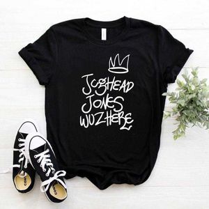 Jughead Jones Wuz Tops Here女性カジュアルヒップスター面白いTシャツLady Yong Girl Top