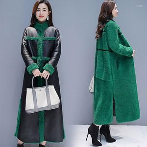 Women's Fur Sheep Shearling Faux Coats 2022 X- Long Warm Women's Coat Female Large Size Winter Jacket Women Real Wool Overcoat 868