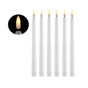 Candles Pack of 6 Black or White Long Christmas LED 11 inch Flameless Flickering Decorative Church Candle Light For Event 221102