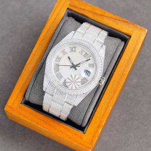 2023ymqz 손목 시계 다이아몬드 남성 시계 기계식 자동 시계 사파이어 40mm 스트랩 다이아몬드 스틸 스틸 패션 손목 시계 팔찌 Montre de Luxe