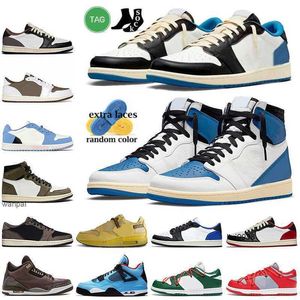 2024 1 1s mens basquete sapatos alto og baixo fragmento x tv britânico cáqui jumpman 5s 4s universidade azul camurça roxo trigo escuro reverso mochajordon jordab