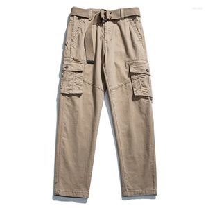 Pantaloni da uomo Safari Abbigliamento stile uomo 2023 Tasche laterali larghe Cotone Moda Techwear Pantaloni da jogging Pantaloni maschili Streetwear Cargo casual
