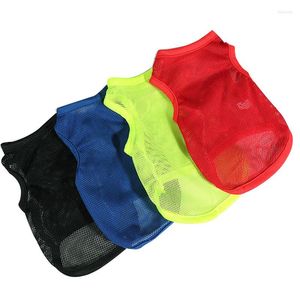 Vestuário de vestuário de vestuário para cachorro vestido de pet-shirt roupas de camiseta de gato de gato respirável fria colorida de cor sólida mangas sem mangas