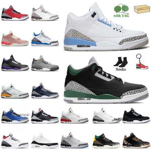 2023 Authentic 3 Mens Basketball Shoes Jumpman 3 Men Sneakers UNC Pine Green A Ma Maniere Varsity Royal Laser Orange Court Purple Black CementJORDON JORDAB