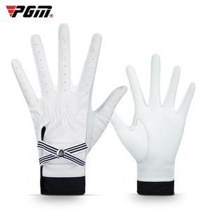 Guanti sportivi 1Pair Pgm Golf Donna con marchio Pelle di pecora Guanti da allenamento antiscivolo in vera pelle traspiranti eleganti 221102