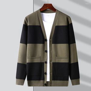Men's Sweaters Autum Top Grade Classic Mens Cardigan 2023 Fashion Striped Knitwear Sweater Trendy Casual Coats Jacket Men Clothing