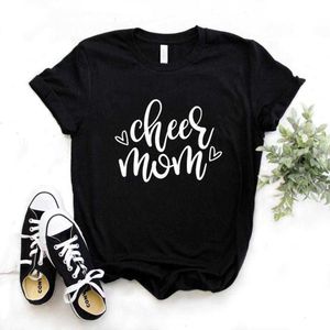 Cheer Mom Blusas com estampa de coração feminina Hipster divertida camiseta feminina Yong Girl 6 cores
