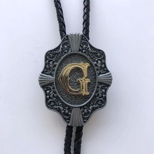 Bow Ties Vintage Style Initial Letter G Bolo Tie Wedding Leather Necklace Neck Also Stock In US