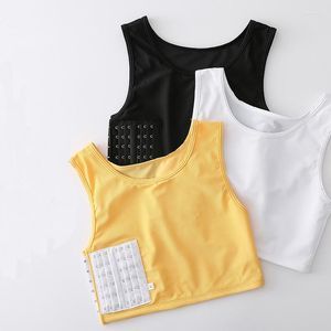 Bustiers korsetter S-4XL Tomboy Lesbian FTM Trans Chest Binder 6 Rows Hooks Mesh Breattable plattbröst Shaper Corset Vest Tank Tops