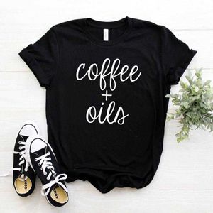 Óleos de café, camiseta feminina, mulher casual camiseta hipster engraçado lady yong girl top