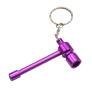 Rökbutik Metalhänge Pipe Creative Fashion Mini Keychain Pipe Aluminium Pipes Disponibla Shisha Vape Pen Bongs