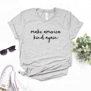 Faça da América gentil novamente camisetas bestas de mulheres tshirts camisa engraçada casual para senhora
