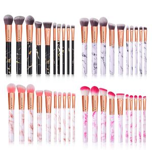 10-teiliges professionelles Marmor-Make-up-Pinsel-Set, weiches Make-up-Pinsel-Set für Foundation, Puder, Beauty-Make-up-Tools