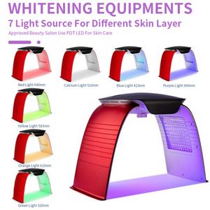 Beauty 7 Colors Led Photon Potorn Phototherapy Нагревание прохладный пар, зеленый синий красный цвет PDT Light Therapy 2023 для устранения прыщей на лицо