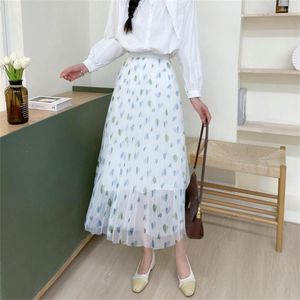 Skirts Vintage Pleated Long Summer Women 2022 Korean Skirt Streetwear Elastic Waist Midi