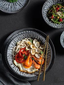 Skålar vintage stor ramen skål keramisk ris soppa retro sallad hushåll restaurang köksbord