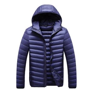 Piumino leggero da uomo con cappuccio Cappotto alla moda con colletto alla coreana Parka invernale da uomo