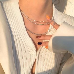 Chains S925 Sterling Silver Necklace For Women Light Luxury Fashion Geometry Charm Accessories Jewelry Wholesale